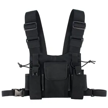 

Radios Pocket Radio Chest Harness Chest Front Pack Pouch Holster Vest Rig Carry Case for 2 Way Radio Walkie Talkie for Baofeng
