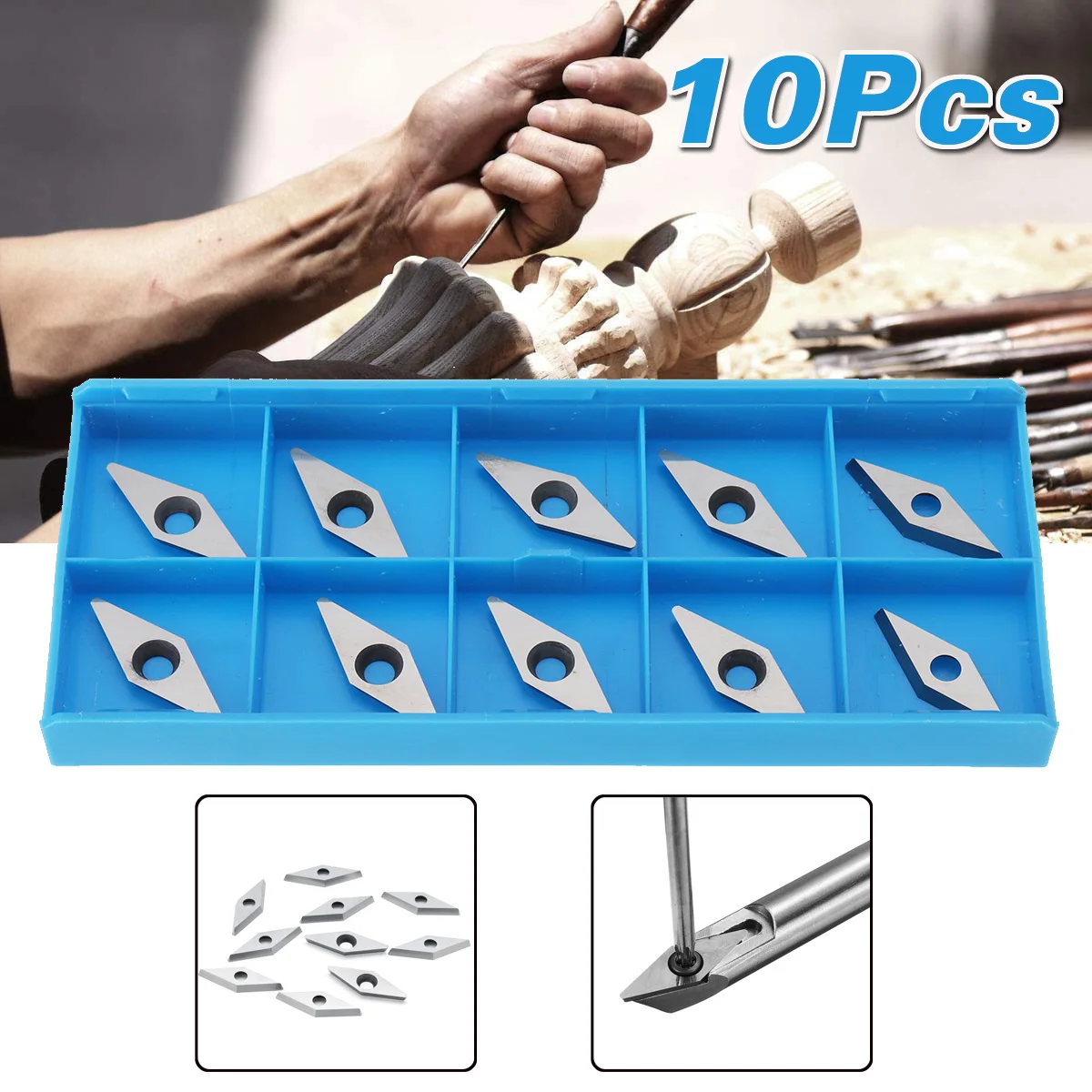 Buy 10pcs Diamond Carbide Inserts Blades Lathe Turning