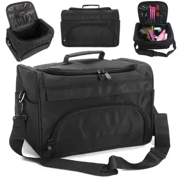 

Large Barber Styling Tools Bag Salon Scissor Comb Trimmer Storage Case Organizer Can Hold Hairdryer Trainning Head Bag Black