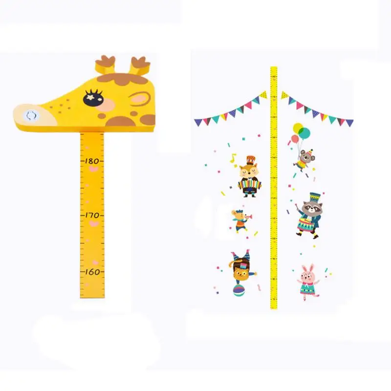 

Cartoon 3D Stereo Baby Child Height Gauge Measuring Wall Stickers Animal Deer Head Ornament Self-adhesive Paper Measuring Ruler