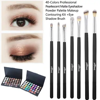 

Fashion 40 Colors Professional Pearlescent Matte Eyeshadow Powder Palette Makeup Contouring Kit +Eye Shadow Brush