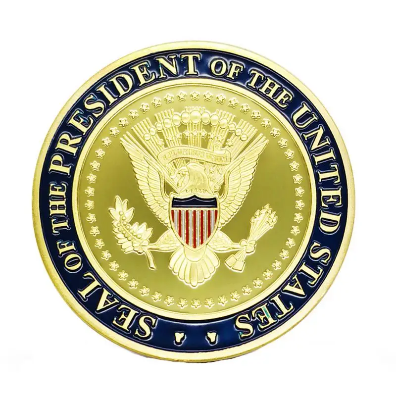 

Commemorative coin Trump plated with any gold coin American coat of arms medallion