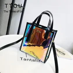 TTOU женская сумка на плечо сумки из лазерной кожи Totes 2019 Новые 2 шт. многоцветные сумки женские сумки через плечо