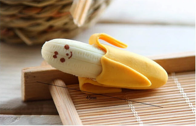2 шт. мультяшный креативный прекрасный выразительный банан фруктовый стиль резиновый ластик для карандаша канцелярские принадлежности для студентов подарок школьные принадлежности