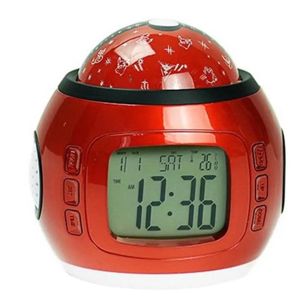 Practical Temperature Display Alarm Clock With Music 3 x AAA Battery