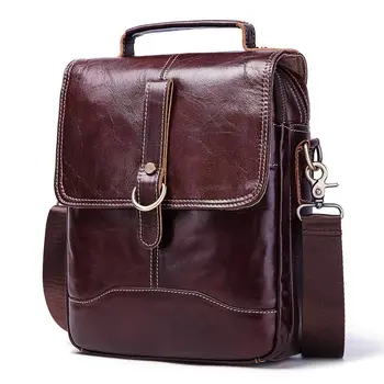 

Top Quality Genuine Leather Mens Bag Male Crossbody Bags Small Flap Casual Messenger Bags Men's Shoulder Bag Male Handbag
