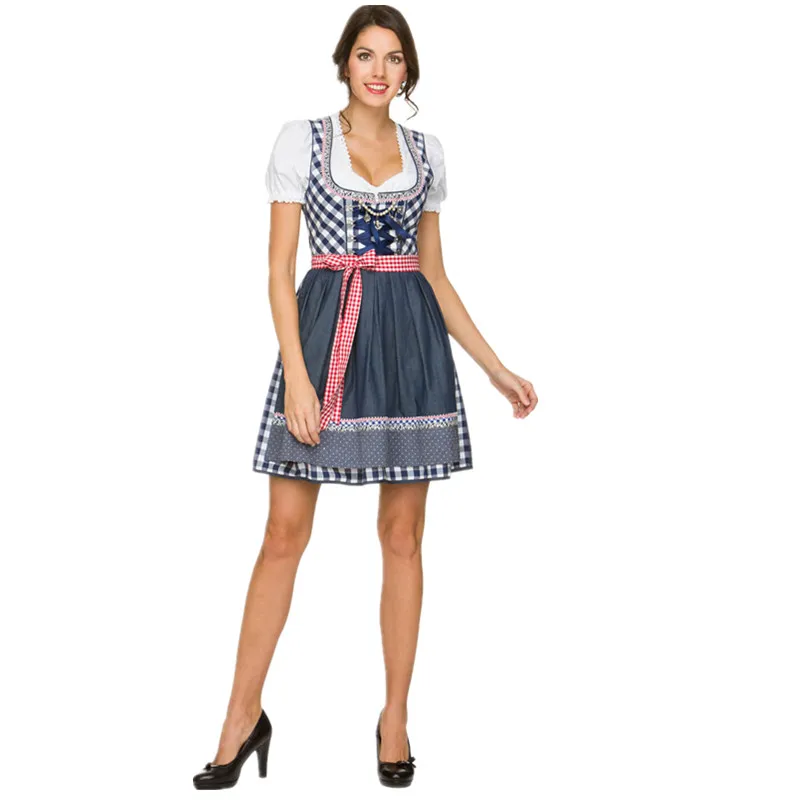 

Germany Women Oktoberfest Beer Costume Halloween Bavarian Maid Dress Retro court Party Female Clothing
