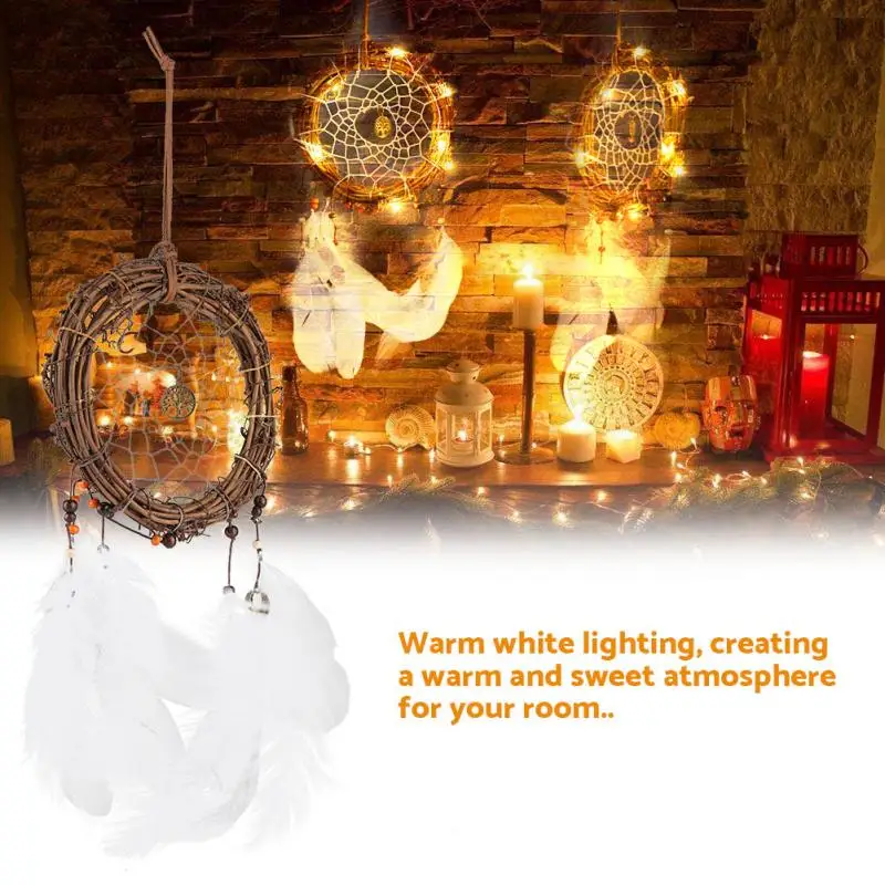 

Lights String Wall Hanging Handmade LED String Lamp Decoration Tree Vine Feather Gift Fair Lights for Bedroom