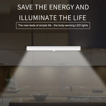 

BIFI-USB Rechargeable Long Strip LED Body Sensor Light For Smart Home Aisle Stove Night Bathroom Wardrobe Trunk Lighting