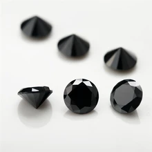 100 pçs/lote 0.8mm ~ 3.5mm forma redonda solta cz pedra cor preta aaaaa zircônia cúbica pedras sintéticas para jóias diy pedra