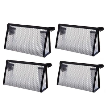 

4 Piece Cosmetics See Through Make up Bag/Organizer, Zipper Translucent Makeup Bag,Waterproof Travel Toiletry Bag/Wash Bag(4 P