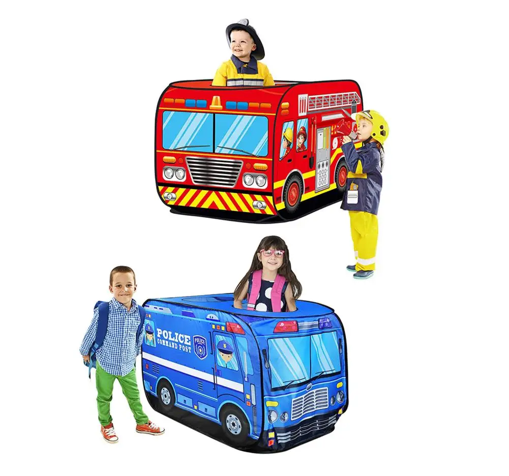 Детская Популярная Игровая палатка, игрушка, Складной Игровой домик, тканевая пожарная машина, Полицейская машина, игровой домик, автобус, детская игрушка, палатка, пожарная модель