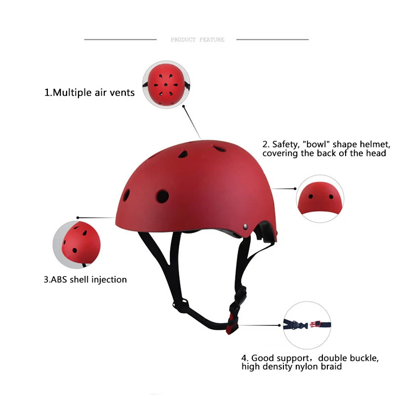 Hip-hop Boy Helmet Professional Outdoor Sport Skateboard Skating Helmet Children Bicycle Helmet Protection for Kids Adults