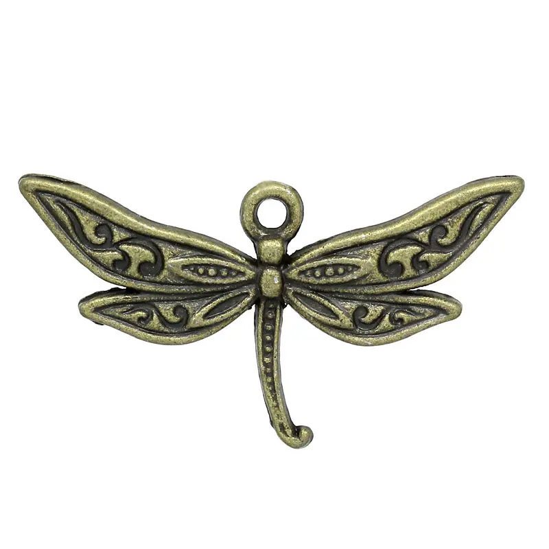 

Charm Pendants Dragonfly Antique Bronze 1.7x3.2cm,50PCs (B27074)