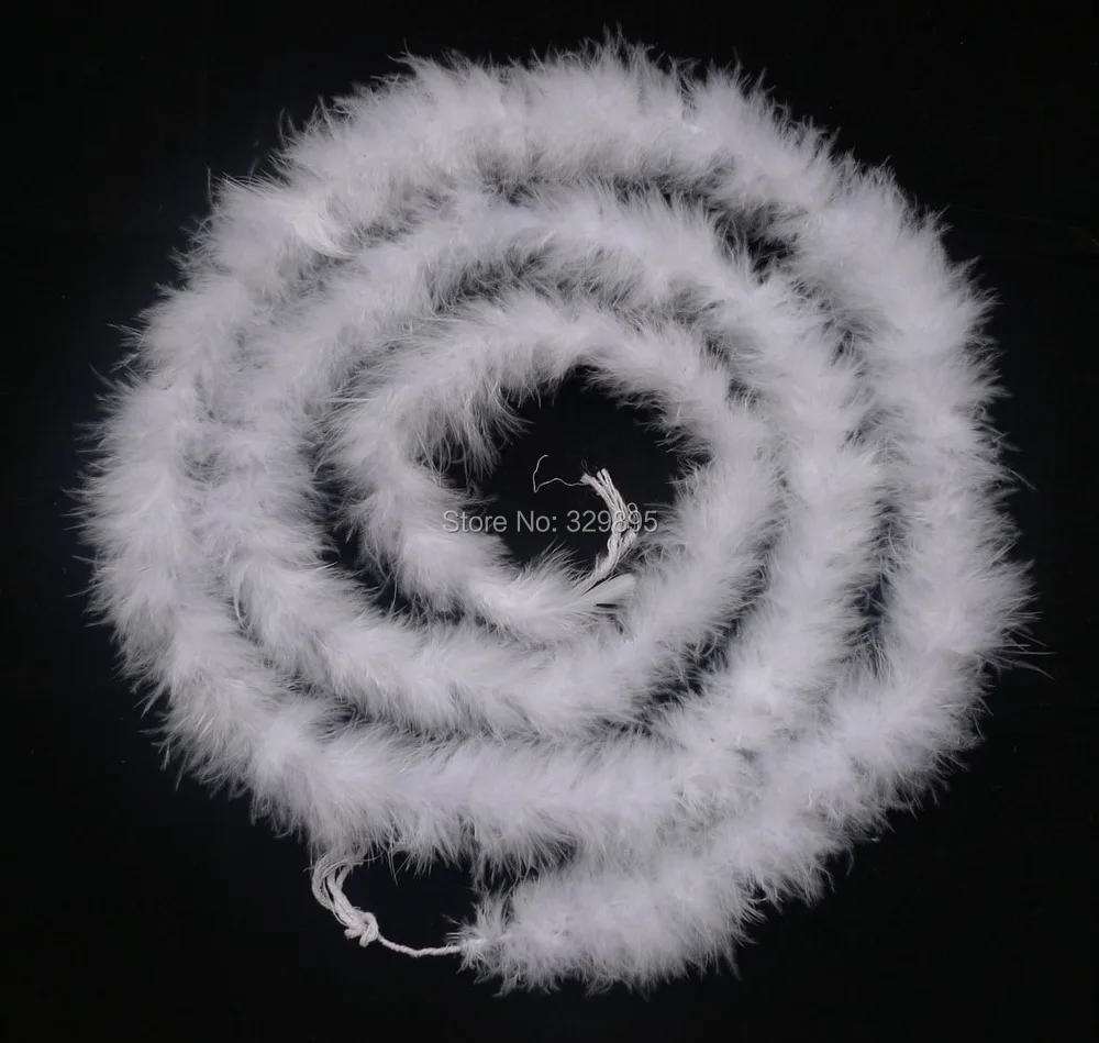 

20pcs 2yards fluffy white plumes boa super quality marabou feathers boa for crafts party/costumes/shawl turkey decoration