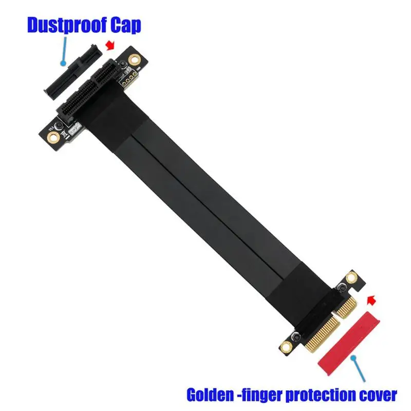 

PCIe x4 Riser Card Extender Cable PCI Express Connector Graphics Card Cable Extension Port Adapter Support High Speed PCI-E 4X