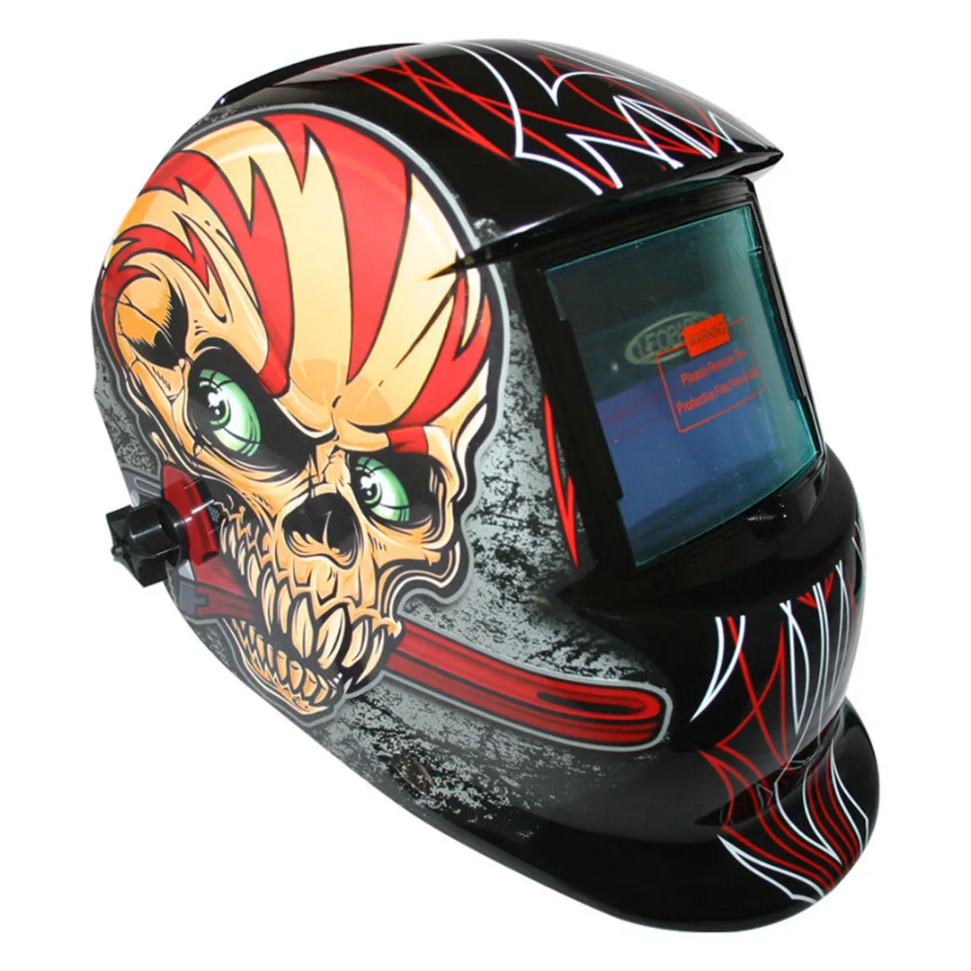 

Skull Solar Welding Helmet Solar Auto Darkening Welder Mask Grinding Hood Cap & 2 Baffle For Welding Machine