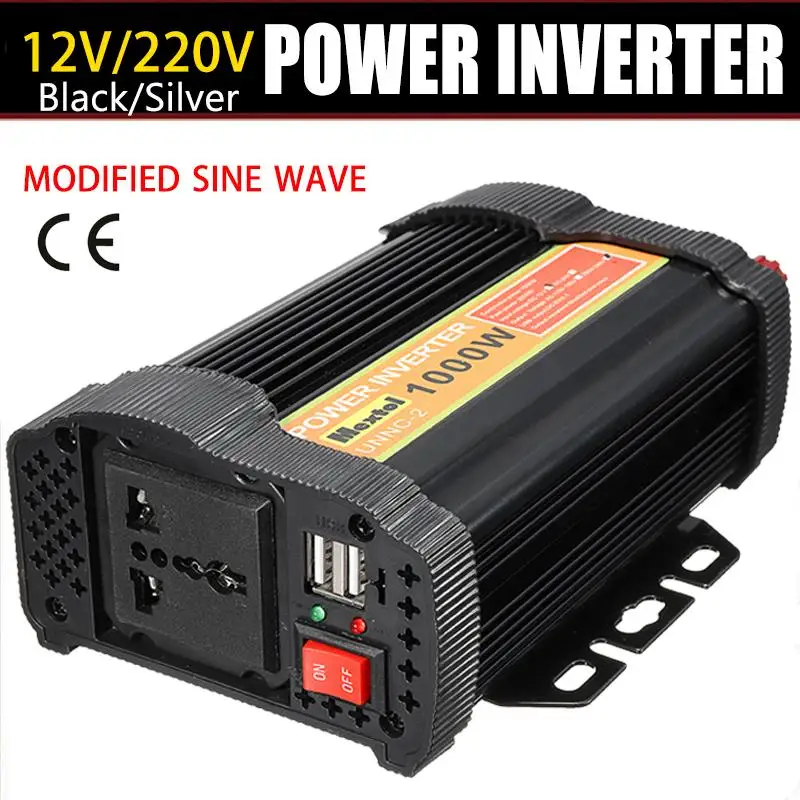 

Inverter 1000W 12 V to AC 220 Volt Auto Max 2000 Watt Modified Sine Wave Converter Car Charge Converter Transformer 2 USB