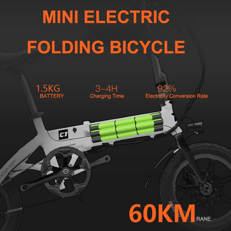 Flash Deal Daibot Mini Folding Electric Bicycle 2 Wheeis Electric Bicycle Ultra-Light 12 inch 240W E Bike Scooter 36V Bicycle For Adults 3