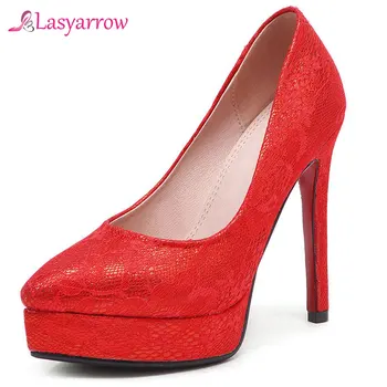 

Lasyarrow 2019 Hot Women Shoes Pointed Toe Pumps Dress Thin High Heels Shallow Mouth Boat Wedding Zapatos Mujer Red White J750