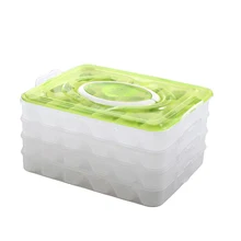 Refrigerator Fresh-keeping Dumpling Storage Box Four Layers Portable Stackable Dumpling Container Holder Organizer
