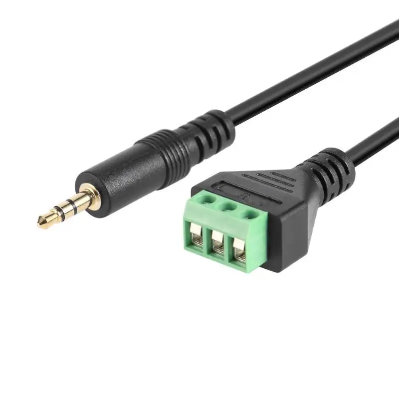 

3.5mm 3 Pole Stereo Male Plug To 3Pin AV Screw Video Shield 30cm Balun Terminal Jack Connector Adapter Cable