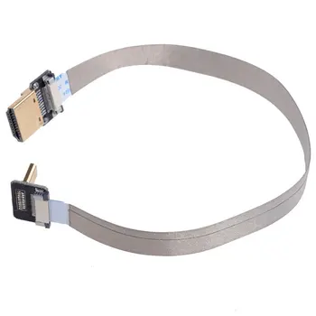 

Jimier CYFPV FPV Micro HDMI Male to HDMI Male Flat Cable 50cm 20cm for FPV HDTV Multicopter Aerial Photography Up Angled 90