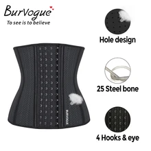 Burvogue Женский корсет 25 стальных костей, корсет под грудь, латексный корсет для похудения, формирователь, Воздухопроницаемый корсет, пояс, XXS-3XL