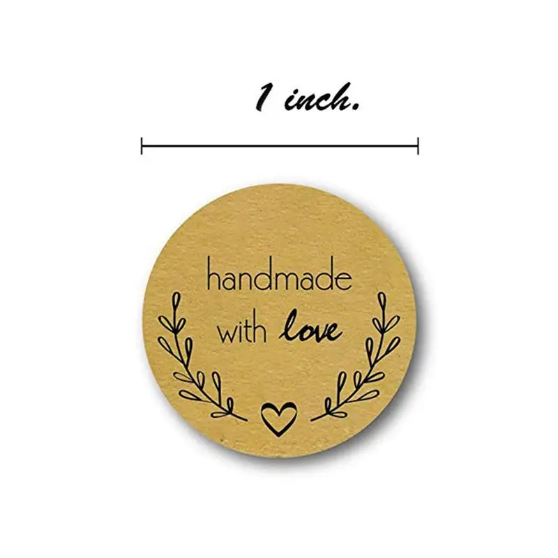 Download 500 Sheets/Roll Round Labels Handmade Kraft Paper ... Yellowimages Mockups