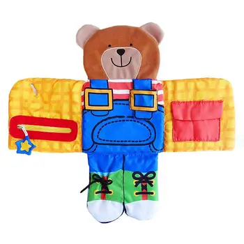 

Baby Bear Wear Cloth Button Zipper Cloth Book Soft Baby Learning Education Fabric Book Infant Early Educational Cloth Books Toy
