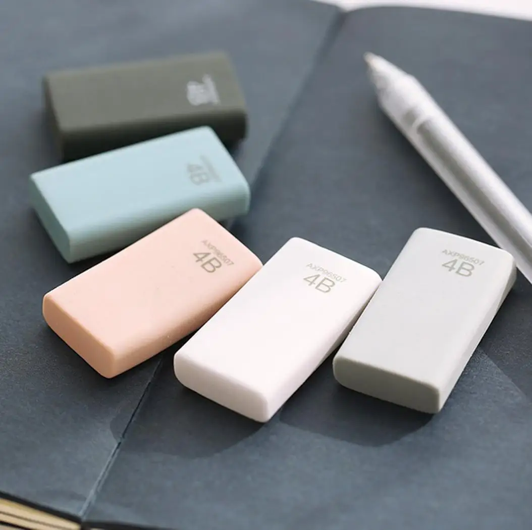 

Practical Square Shape Pencil Eraser Student 0.048kg Stationery 4B Office, School, Home Random