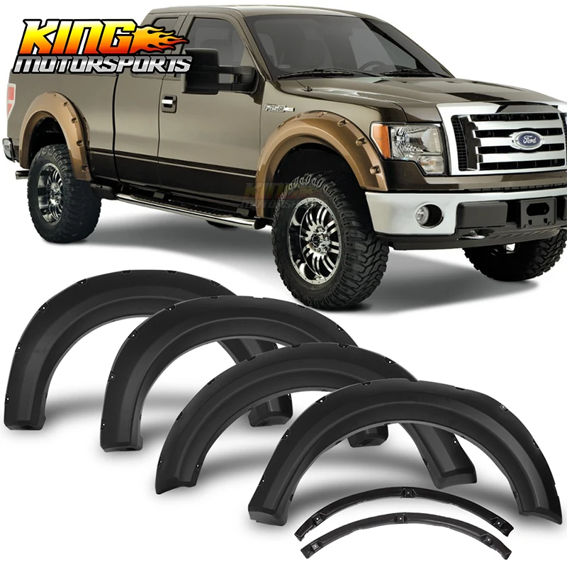 Fits 09 14 Ford F150 Pocket Rivet Style Fender Flares Wheel Cover
