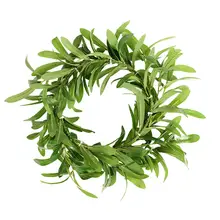 Зеленый имитировать оливкового цвета в форме ветви венок для вечерние украшения фото реквизит