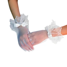 1 пара свадебных кружевных перчаток на день рождения и свадьбу, Вечерние перчатки для студийного Полумесяца