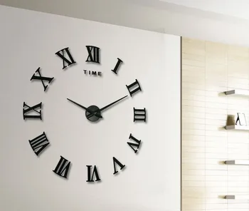 

3D Quartz Wall Clock Modern Design Real Big Acrylic Wall Clocks Mirror Wall Sticker Large Decoration Clock For Home Living Room