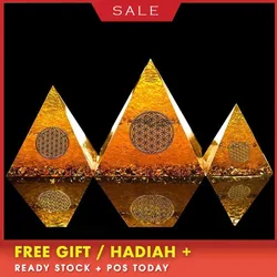 AURA REIKI Orgonite Pyramid Natural Citrine Energy Generator Pyramid Transit Gathering Fortune Helping Business Decoration Gift AURA REIKI Orgonite Pyramid Natural Citrine Energy Generator Pyramid Transit Gathering Fortune Helping Business Decoration Gift