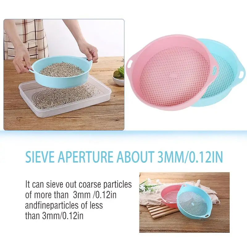 

Round Sieve Household Plastic Filter Soil Stone Grid Sieve Gardening Tools Durable And Easy To Use Mini Gardens Hanging Storage
