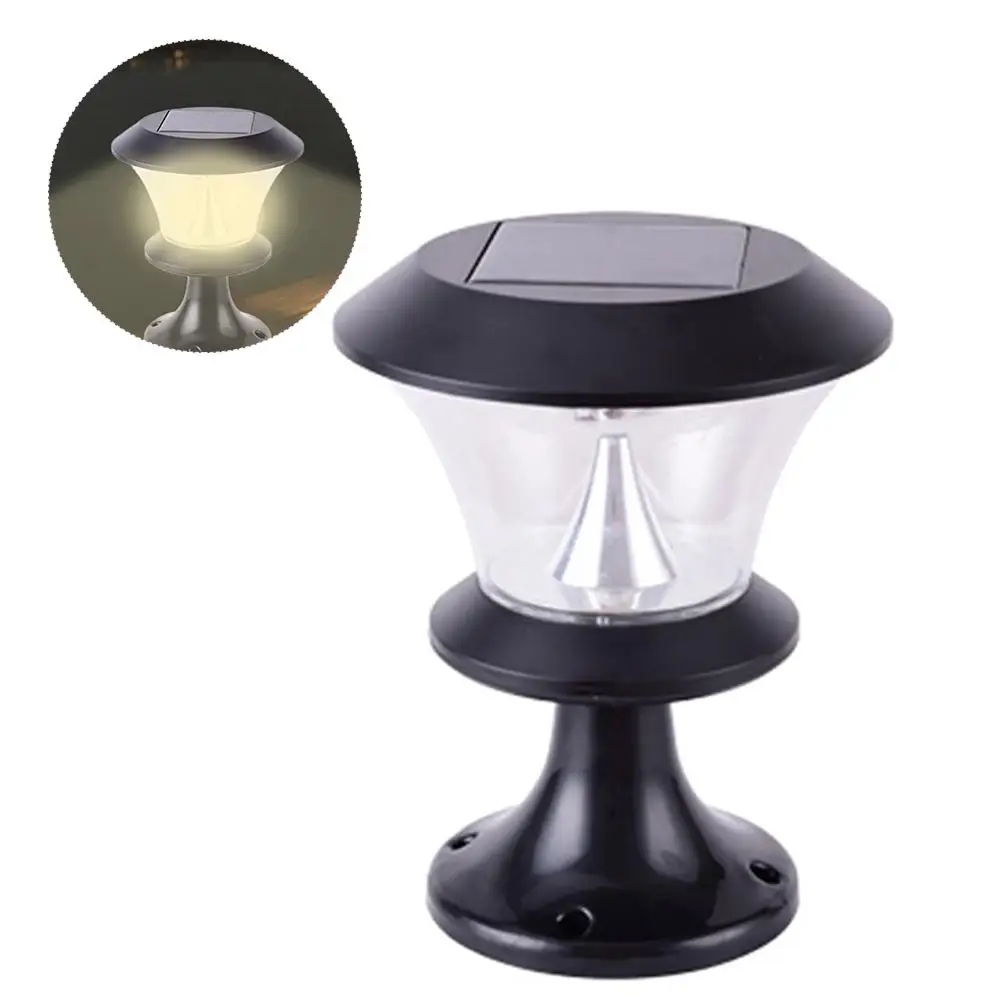 

8 LED Round Solar Pillar Lamp Garden Wall Door Post Lamp Outdoor Landscape Light