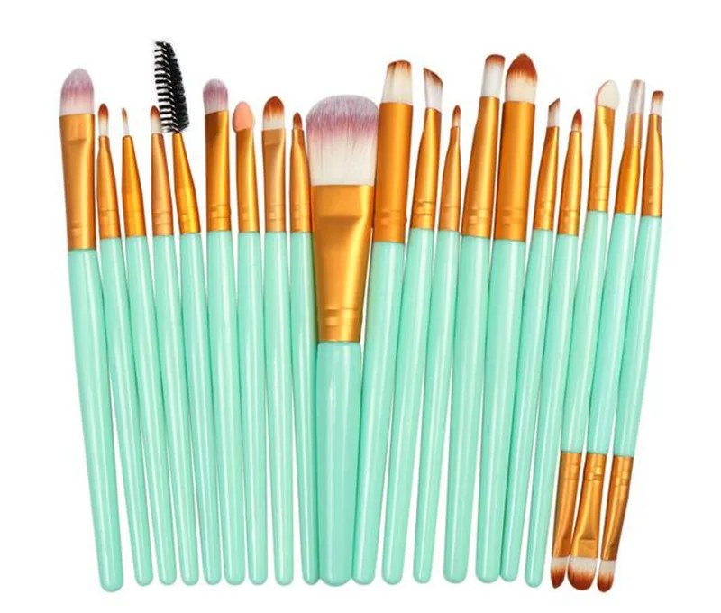 

Hot 100set 20Pcs set Professional Makeup Brushes Set Powder Foundation Eyeshadow Make Up Brushes Cosmetics Soft Synthetic Hair