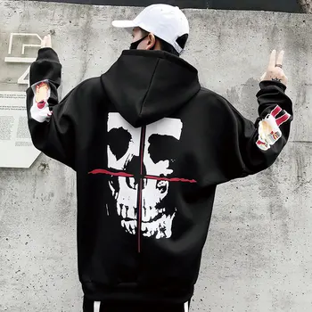 

#3025 Original The Night Wind Even Cap All-match Sweater Man Korean Trend Easy BF Student Tide Brand Street Hip-hop Jacket