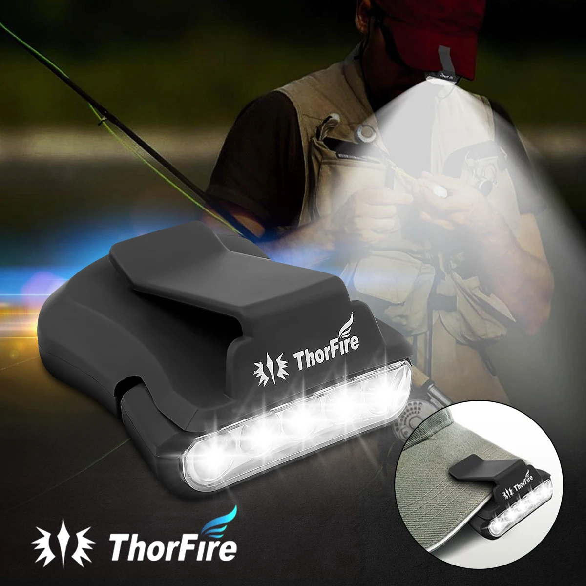 Налобный фонарь ThorFire 5 светодиодов вращающийся светильник с креплением на шляпу