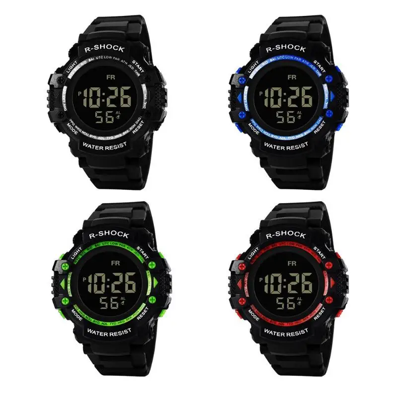 Модные мужские спортивные светодио дный светодиодные цифровые электронные наружные наручные часы