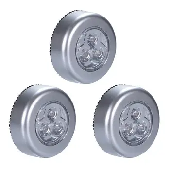 

3pcs LED Night Light Touch Patting Sensor Lamp Closet Under Cabinet Lamp AAA Battery Powered Kitchen Wall Car Night Light