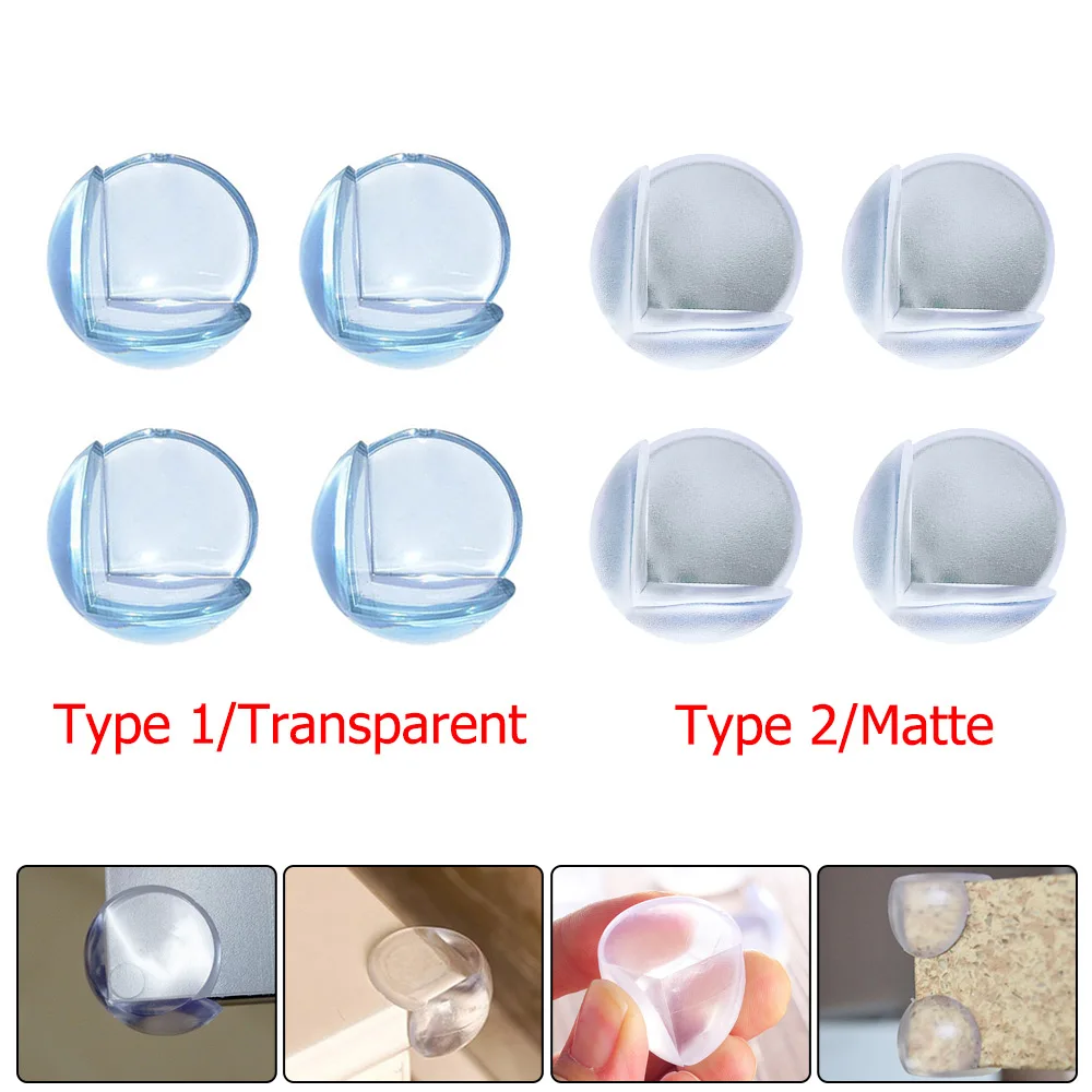

4pcs/lot Rubber Ball Transparent L Shape Baby Safety Silicone Corner Protector Kids Soft Clear Table Desk Edge Corner Guards