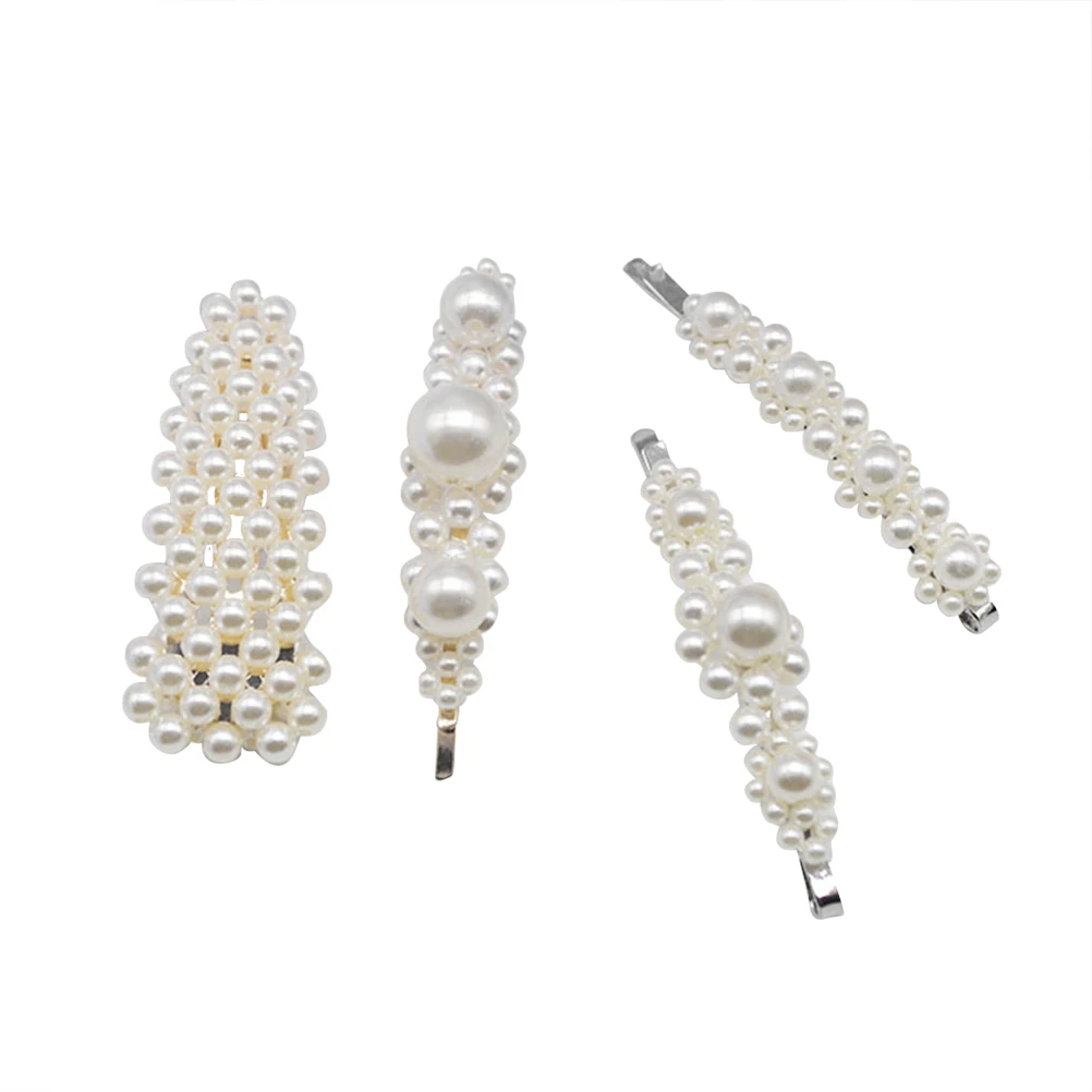 

8PCS Simple Pearl Metal Plated Fashionable Hair Barrettes Hair Pins Hair Accessories Hair Clip for Women Girls
