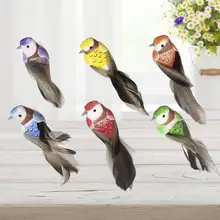 12 шт. моделирование перо птица цвет украшения сада ремесло птица