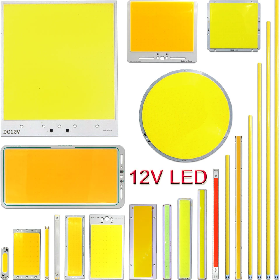 車のled電球 12v Dc 2w 0w 円形のcobストリップ 白 赤 青のledチップ 車の照明用 日曜大工 Led Lamp Chip Light Bulbled Lamp Aliexpress