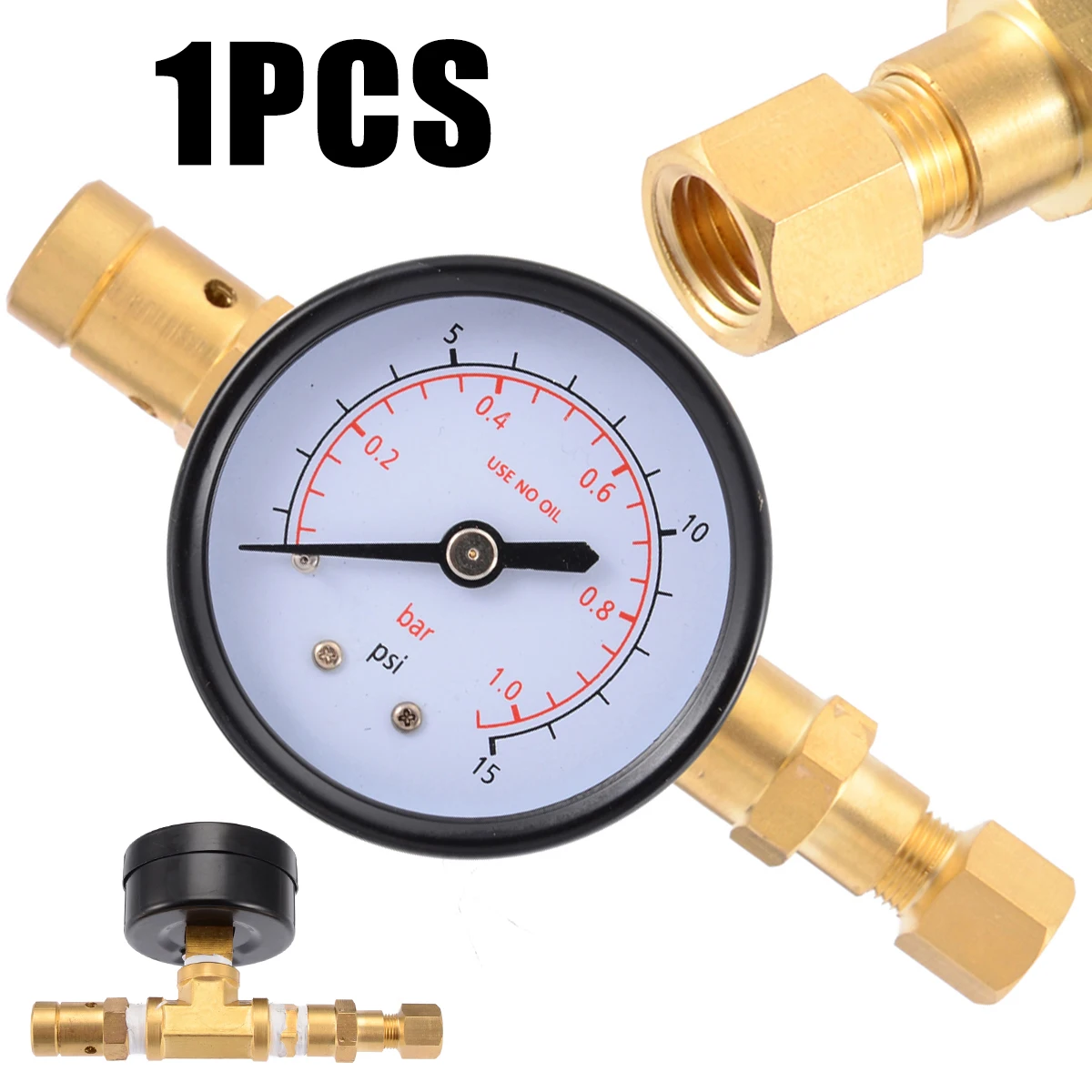 015psi Ball Lock Adjustable Pressure Relief Valve Gauge For Beer Keg