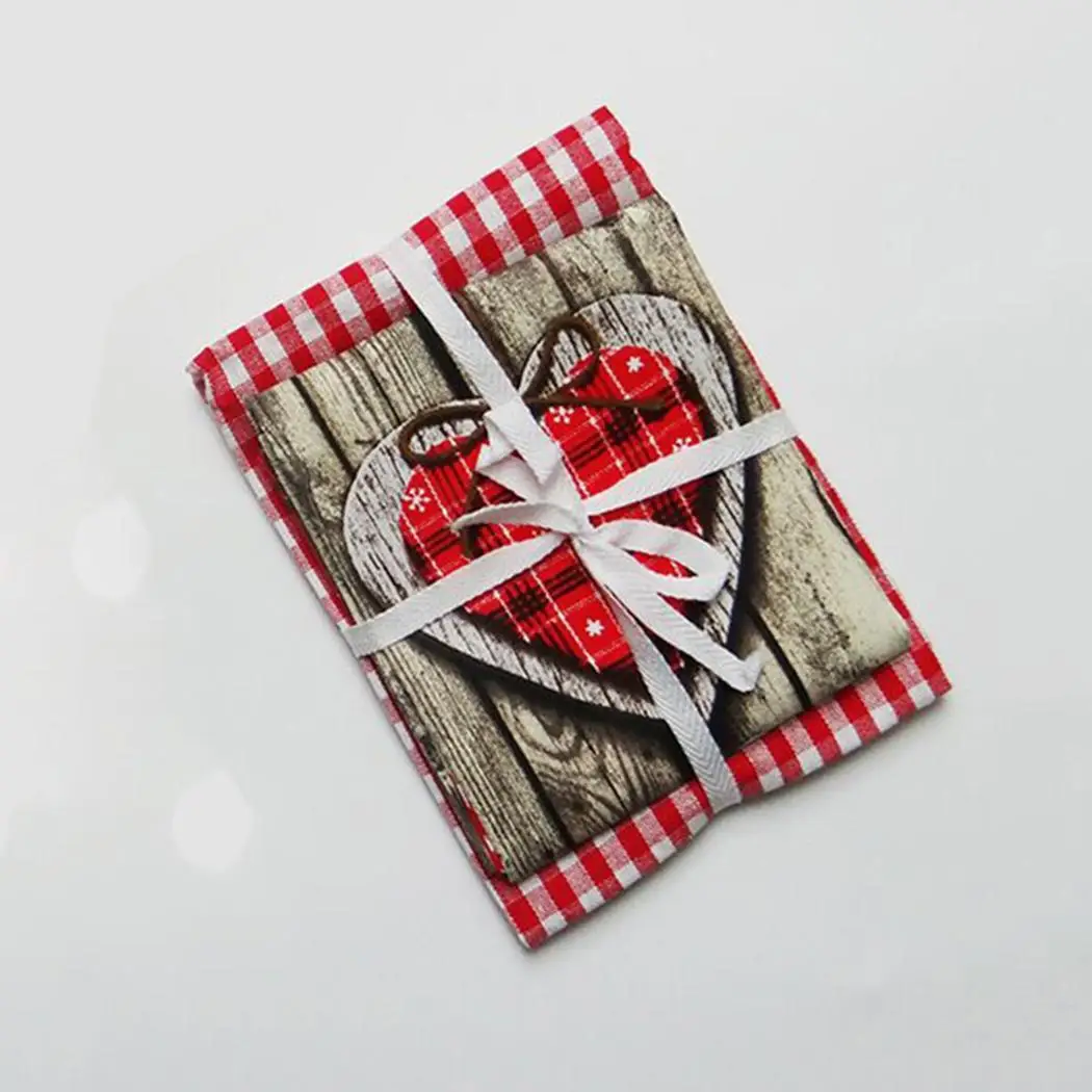 Dinner Snow Pattern Suitable Plaid Dining 2 and use Mat Cotton Holiday hoilday for party Set Pcs Pads Christmas Table | Дом и сад