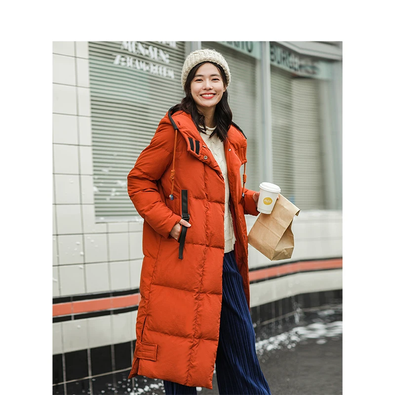 INMAN 2018 Winter New Arrival Hooded Retro Warm Windproof Long Section Woman Down Coat